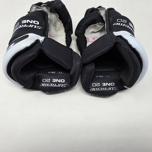 BAUER SUPREME ONE 20 JUNIOR 11" 28CM HOCKEY GLOVES BLACK WHITE - Picture 3 of 5